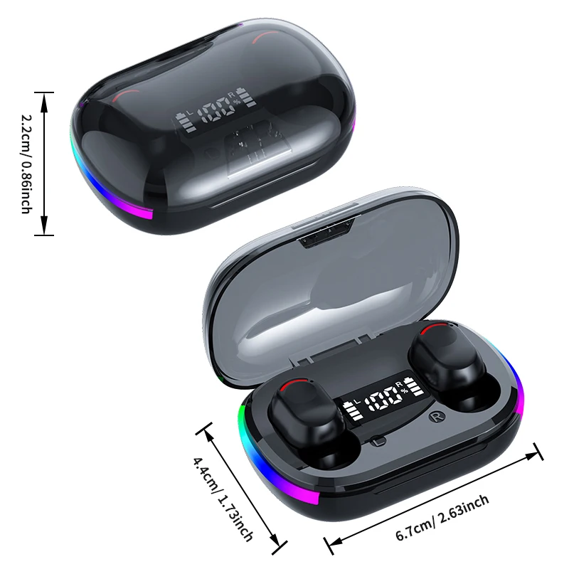 K10 TWS سماعات سماعات رأس لاسلكية صغيرة LED شاشة ديجيتال 5.3 سماعات رياضية محمولة للحد من الضوضاء التحكم باللمس #6