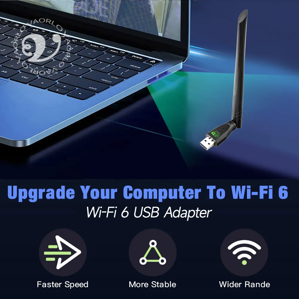 WIFI 6 USB 어댑터 AX300 무선 네트워크 카드 동글 2.4GHz 802.11AX 안테나 신호 수신 노트북용 Win7/10/11 드라이버 프리