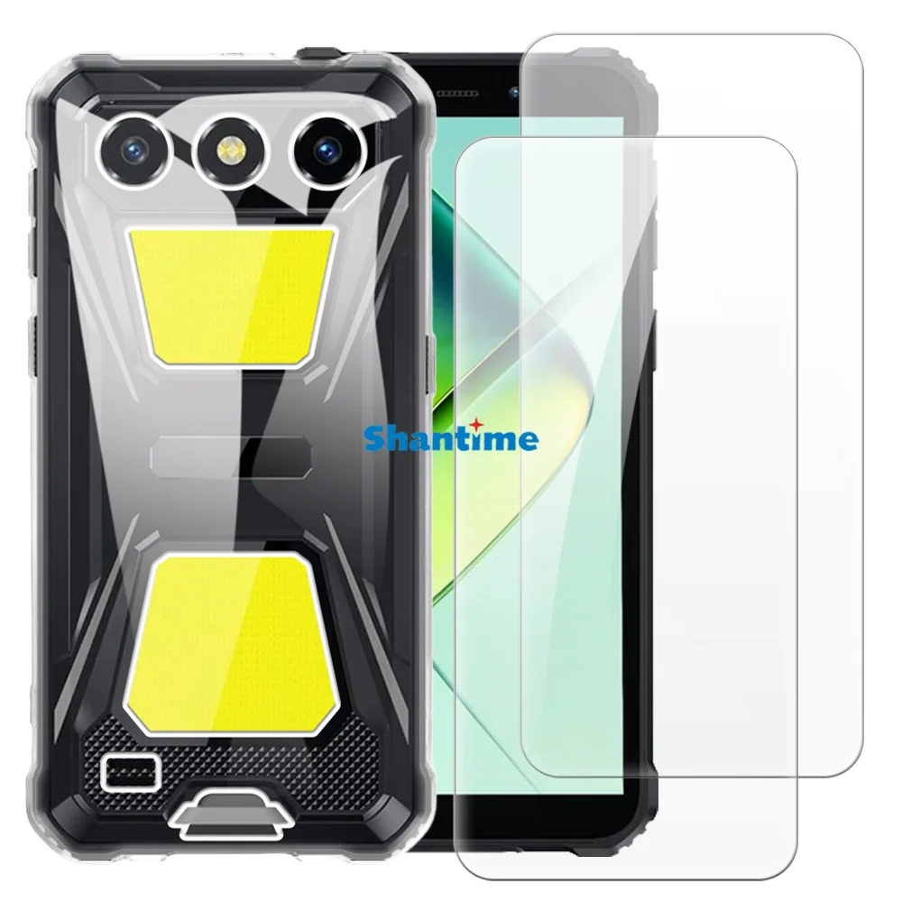 

Soft Case + 2 Pack Tempered Glass Screen Protectors for Oukitel G5 4G Full-Body Protection
