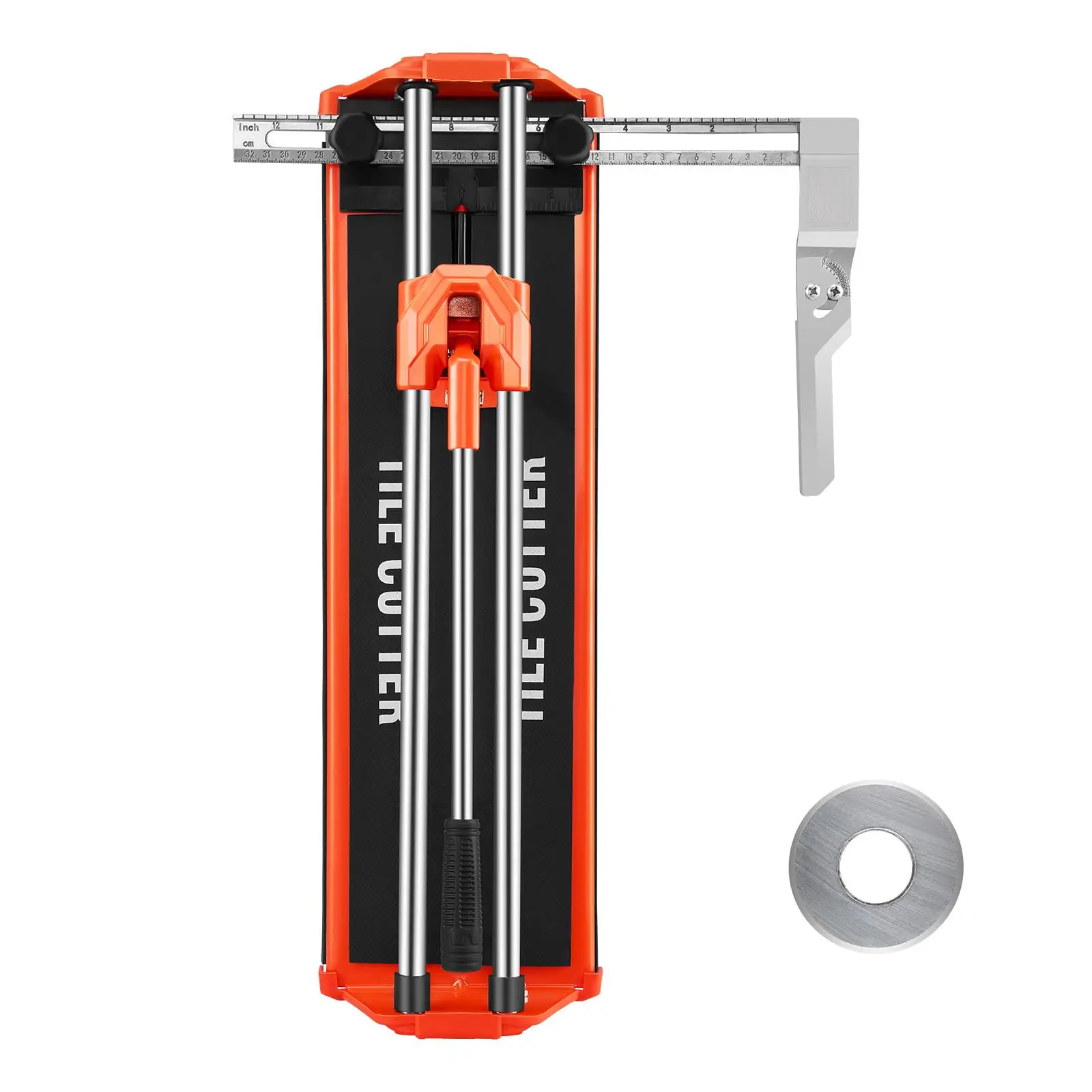 17 Inch Manual Tile Cutter with Double Rail Tungsten Carbide Wheel Non Slip Handle Anti Displacement Pressure Rod for wall and Polished Tiles Professional DIY Cutting Tool