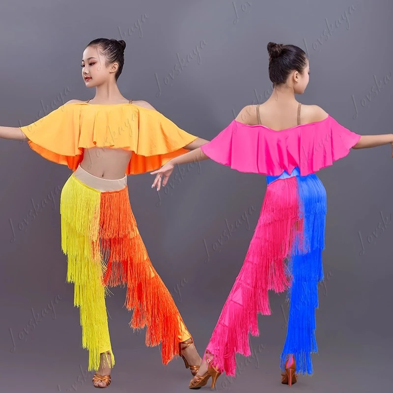 

Latin Dance Costumes, Girls' Practice Suits, Tassel Sets, Professional Training Suits, and Children's Dance Competition Suits