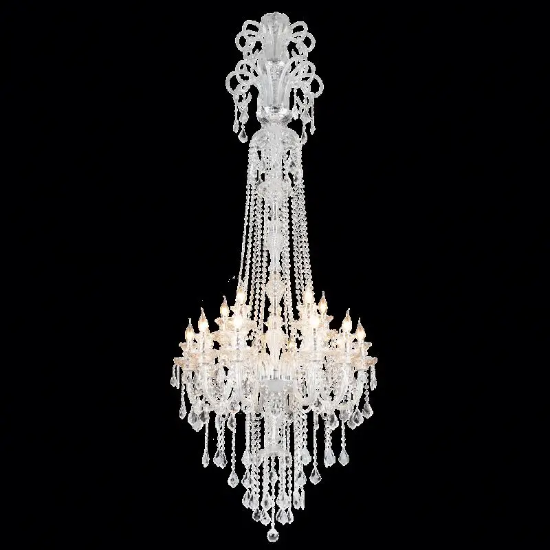Modern Crystal Pendant Light Big Banquet Hall Chandelier for Hotel Villa Living Room Stairs & Drawing Room Decoration