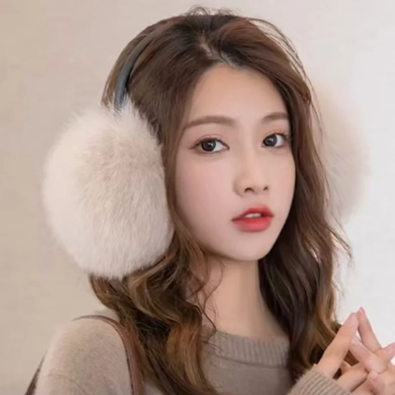 فرو المنك غطاء للأذنين النساء شتاء دافئ الأذن دفئا الأزياء الفاخرة في الهواء الطلق حماية الباردة الأذن يغطي الدافئة أفخم عقال سماعات الأذن