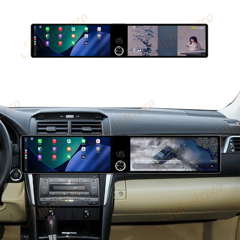 Dual Screen 12.3inch Qualcomm For Toyota Camry 2012-2015 Android 13 Car Radio Multimedia Player GPS Navigation Accesorios Auto-