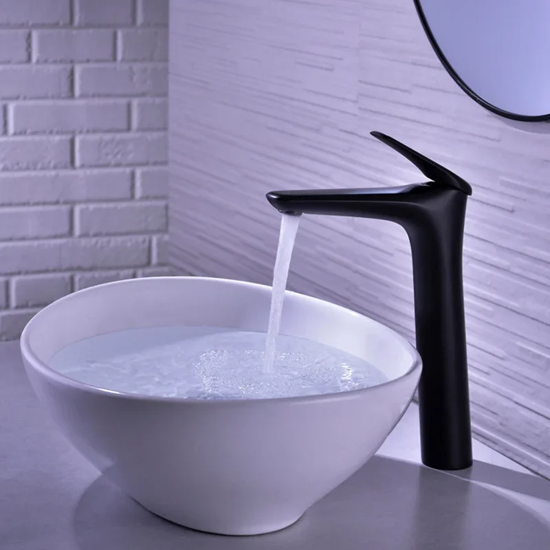 Modern and Stylish Minimalist Design Metal Faucets Countertop Basin Hot and Cold Water Mixing Tap Bathroom Washbasin Accessories