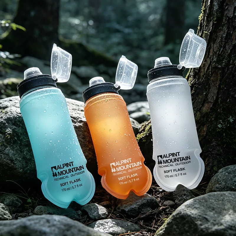 170ml Foldable Leak-Proof Soft Collapsible Nutrition Flask for Hydration Pack BPA Free TPU, Lightweight,Easy Open Cap Running - view 4