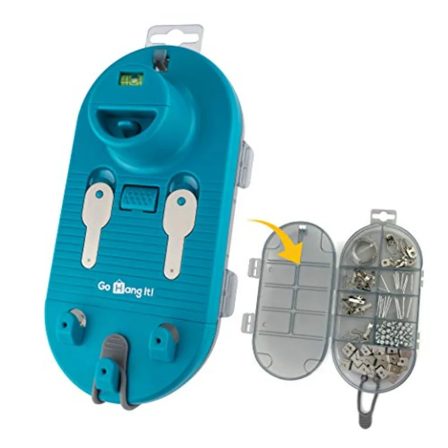 

Pro All-in-One Picture Hanging Kit - Picture Leveling and Hanging Tool - Hang Sawtooth/Wire Hangers - Wall Hanging Kit and Leve