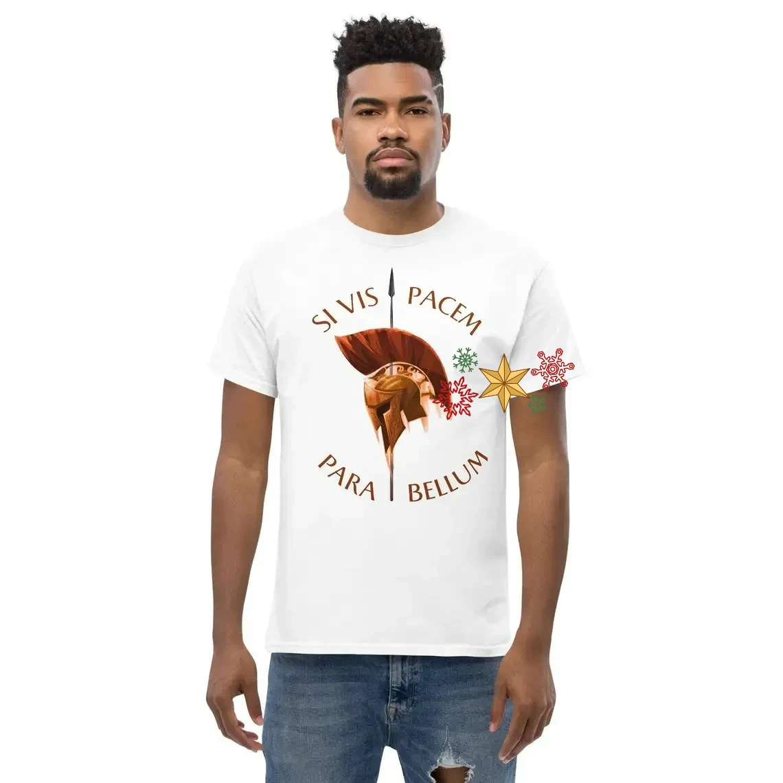 Spartan Si Vis Pacem Para Bellum Gladiator Warrior T-Shirt 100% Cotton O-Neck Summer Short Sleeve Casual Mens T-shirt Size S-3XL
