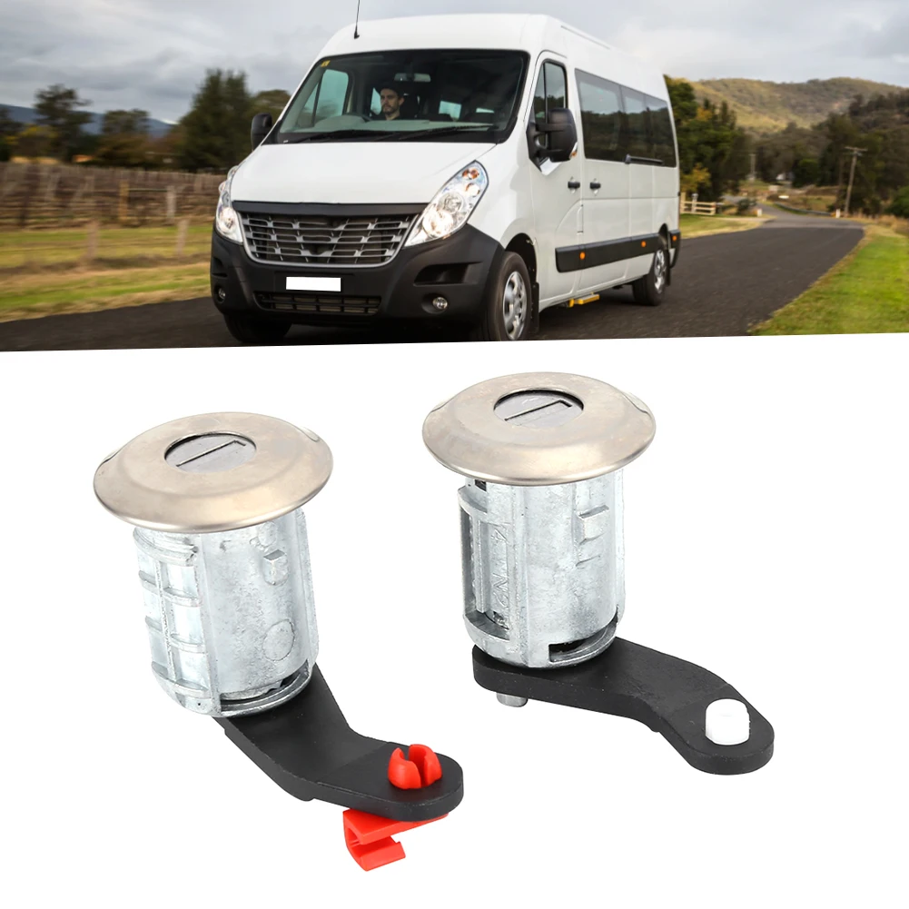 Left Right Door Lock Barrel Cylinder with 2 Keys 7701470944 Fit for Renault Master 1998‑2016