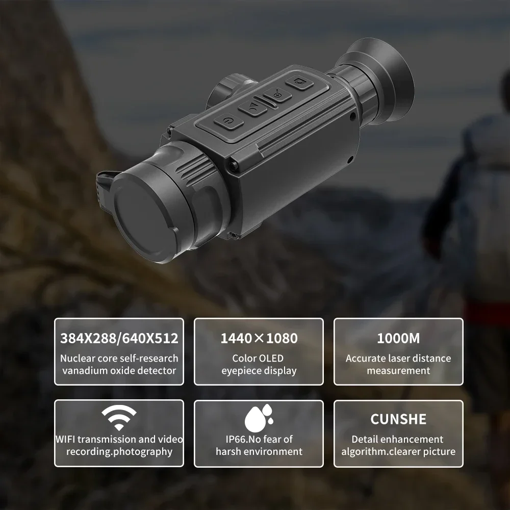 640*512 Monocular Long Distance Hunting Laser Sight Thermal Sights Night Vision Thermal Camera Scope Handheld Thermal Imager