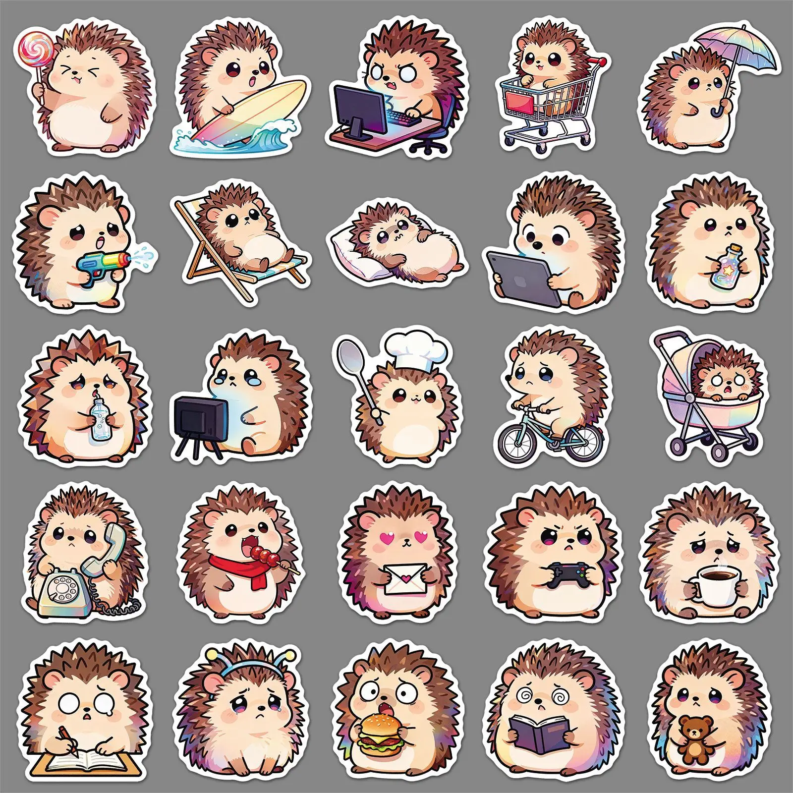 50PCS Cartoon Igel Aufkleber DIY Telefon Laptop Gepäck Skateboard Wasser Tasse Wasserdichte Graffiti Aufkleber Spaß für Kinder Spielzeug Geschenke