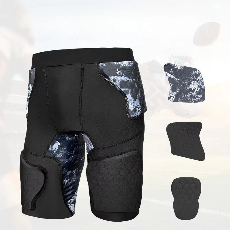 Men's High-Quality Versatile Padded Compression Shorts Hip Pad Protector for Cycling Football Rugby Motorbike Sports