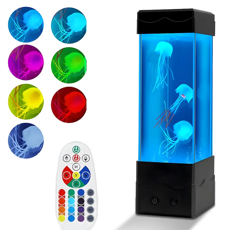 Color Changing Jellyfish Lamp Usb/Battery Powered Table Night Light Children'S Gift Home Bedroom Decor Boys Girls Birthday Gifts