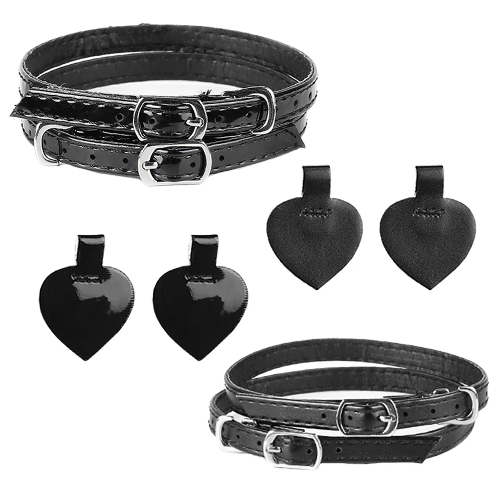 2Sets High Heel Shoe Straps Black Detachable Anti-Loose Heel Pads Practical Shoe Accessories Prevent Falling Detachable