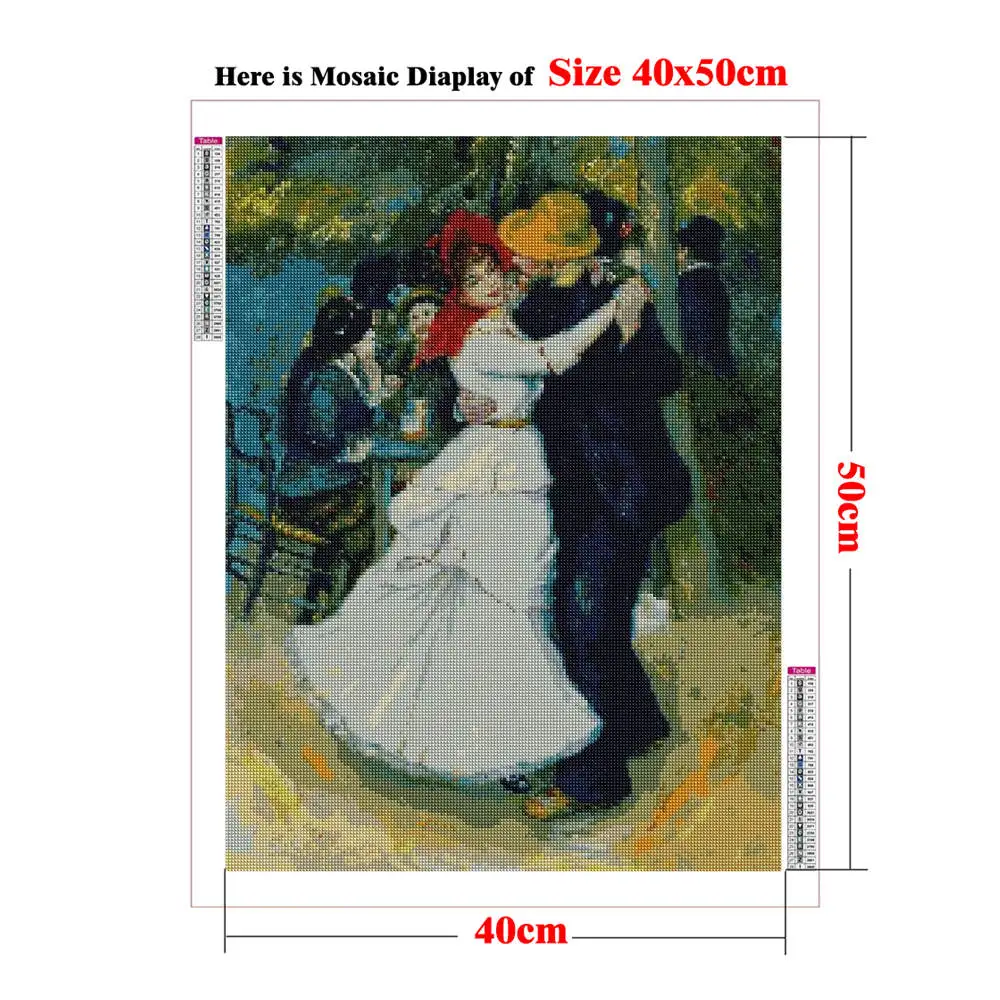 Diamond Mosaic Painting DIY Cross Stitch Kit Pierre Auguste Renoir La Promenade Romantic Gift Parisian Scene Classic Wall Art