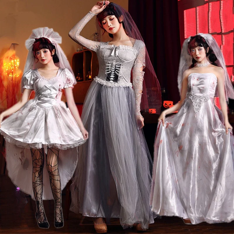 جديد loween العروس الدموية غيبوبة الجثة الجافة زي تأثيري الاسمية ارتداء المرأة التقليدية العرقية مرحلة الأداء الزي
