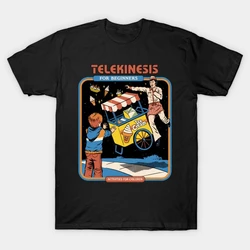 Telekinesis For Beginners T-Shirt Funny illustration pattern Short Sleeves Men Women Loose Cotton T Shirt O-Neck Breathable Tees