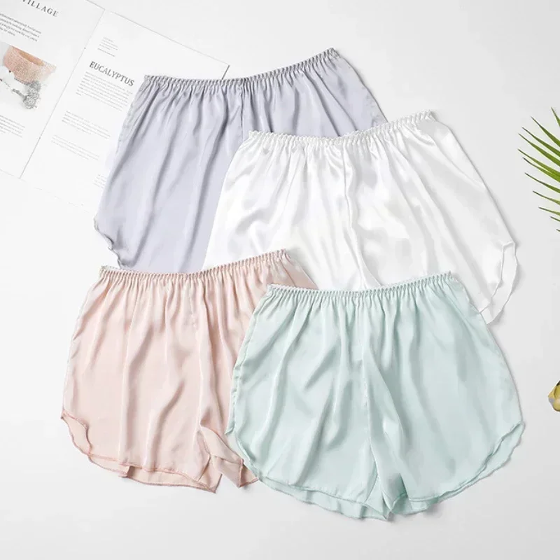 Женское нижнее белье, бесшовные шорты, шорты из ледяного шелка, защитные брюки для мальчиков, удобные штаны для сна, противоскользящие простые домашние боксеры, нижнее белье
