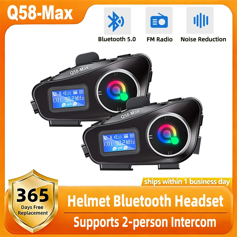 

Мотоциклетная Bluetooth-гарнитура Q58-Max с интеркомом, 500 м, IP65, водонепроницаемая, стерео, FM-радио, обмен музыкой, поддержка SD-карты, 1000 мАч