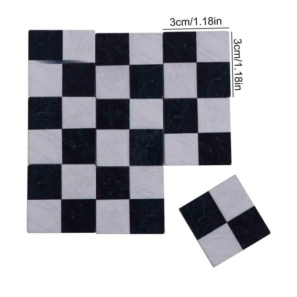 9 pçs/set fingir jogar 1:6/1:12 casa de boneca móveis quadrado casa de boneca acessórios em miniatura telha cerâmica bloco madeira