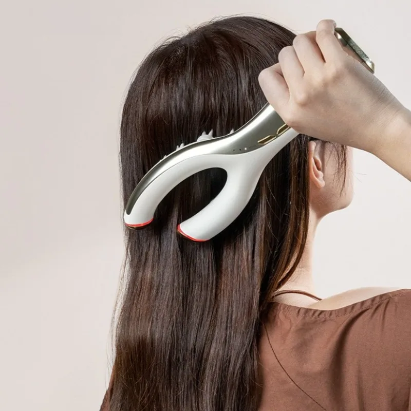 EMS Microcurrent Scalp Massagers Portable Eight-legged Vibration Soft Silicone Head Massager Professional Massager Machine