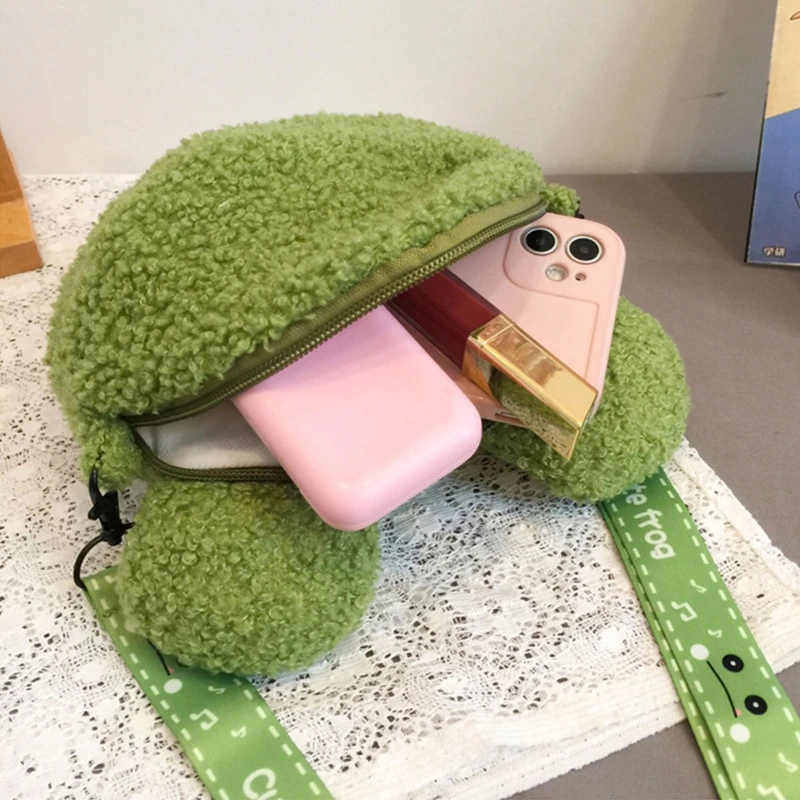 à bandoulière en peluche dessin animé pour poupée, messager laid mignon pour grenouille pour Dai