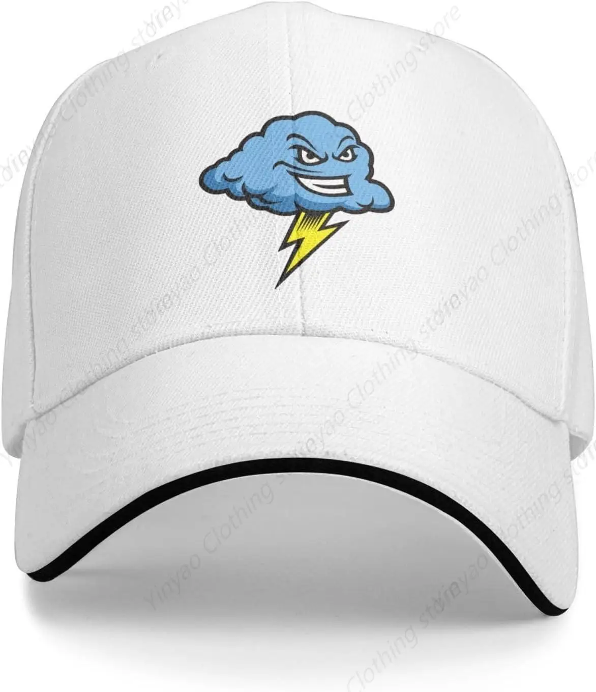 

Fun lightning printed street duckbill cap, personalized and fashionable sandwich cap, men's and women's outdoor sports baseball