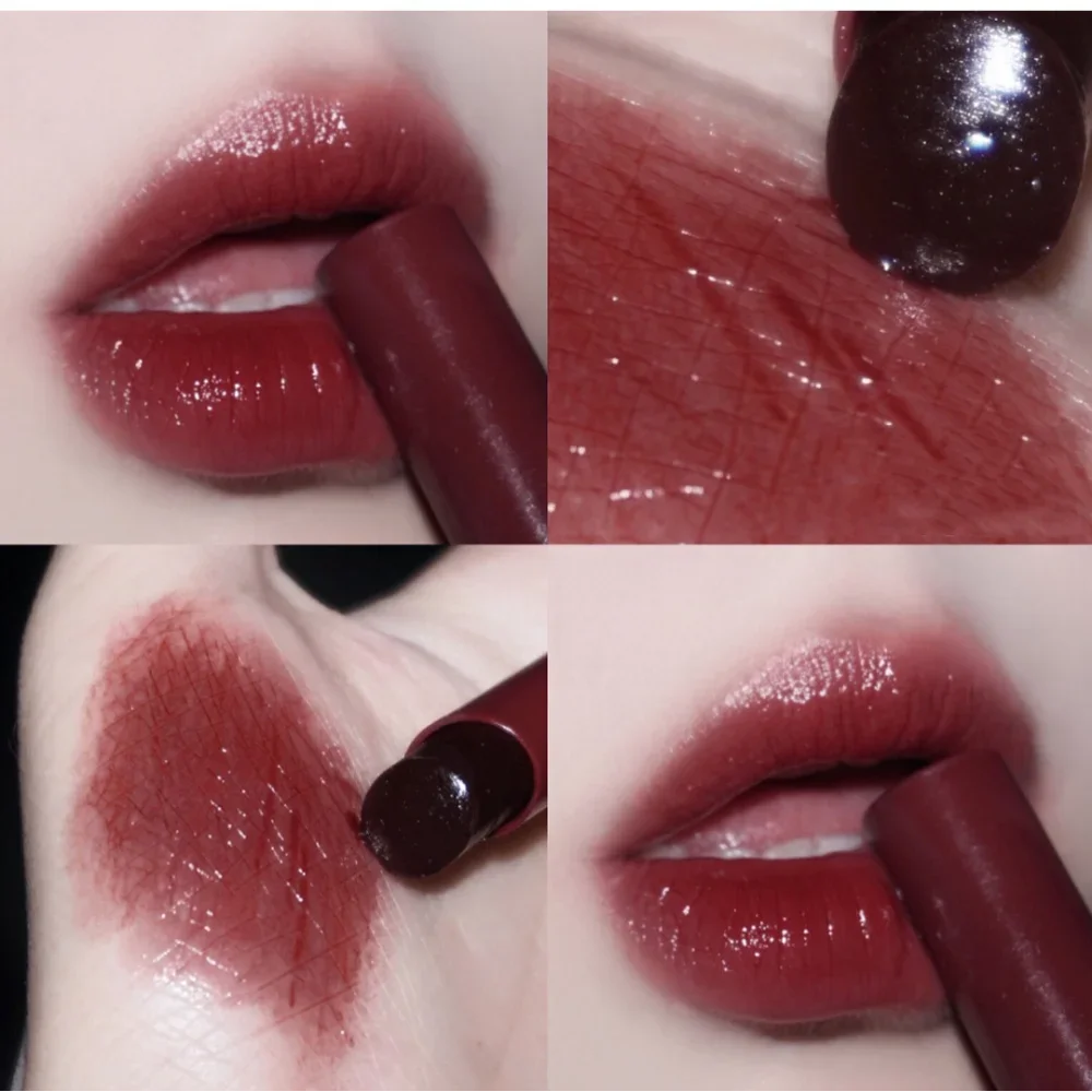 Nackte Gelee Lippen glasur Lippen balsam Set Spiegel fester Lip gloss feuchtigkeit spendend klar rotbraun rosa feuchtigkeit spendende Lippen tönung Make-up Kosmetik