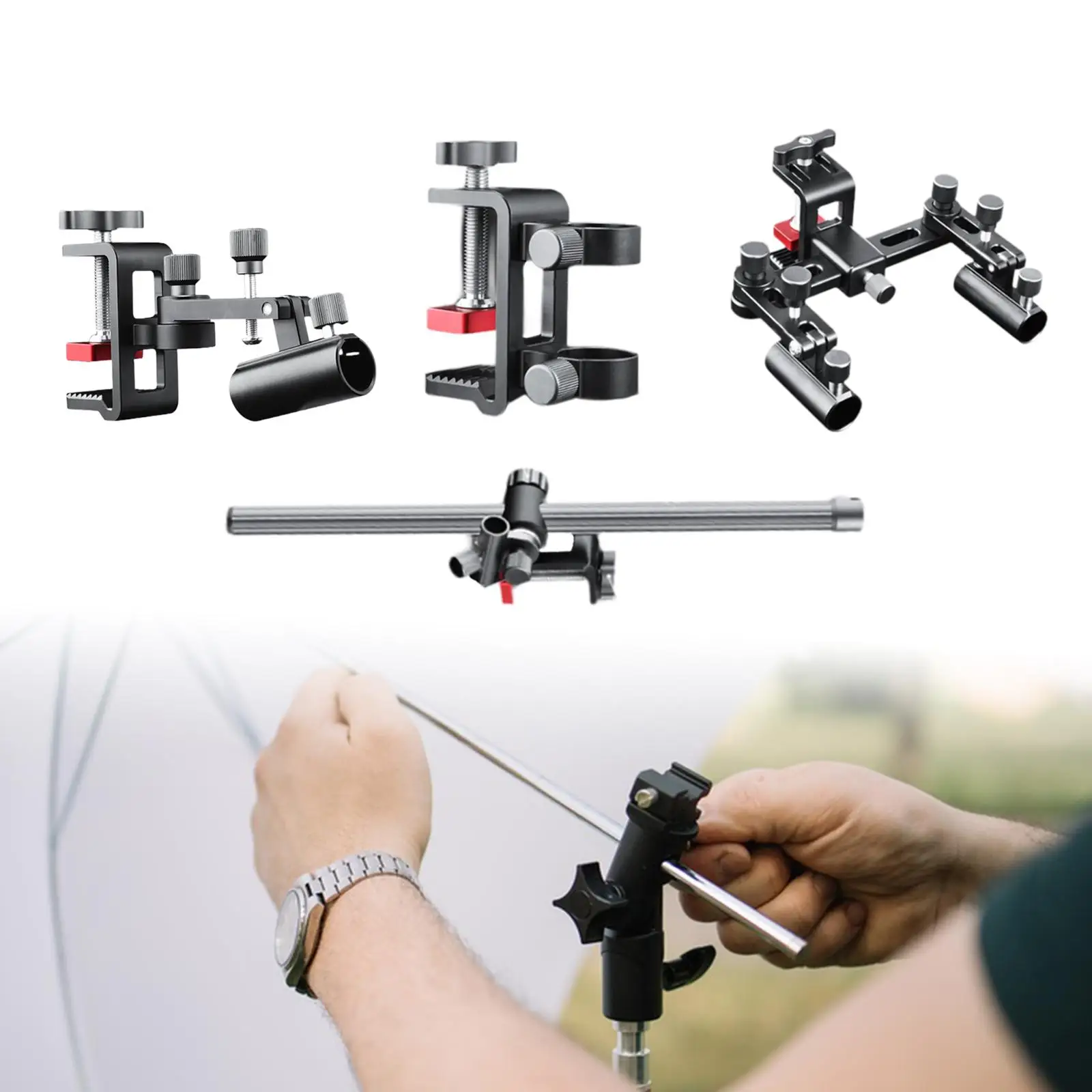 Fishing Equipment Holder for Platform for Table Mount Attachment with Table Clamp Aluminum Alloy Fishing Tool Holder Easy to Use