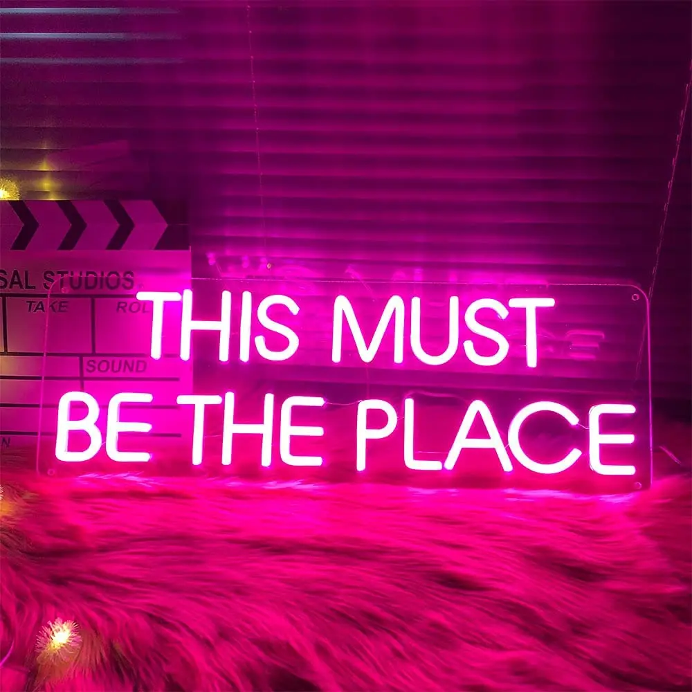 

ZPL This Must Be The Place Neon Signs Wall Decor LED Light Up Signs for Bedroom Bar Club Windows Wedding Birthday Party Gifts