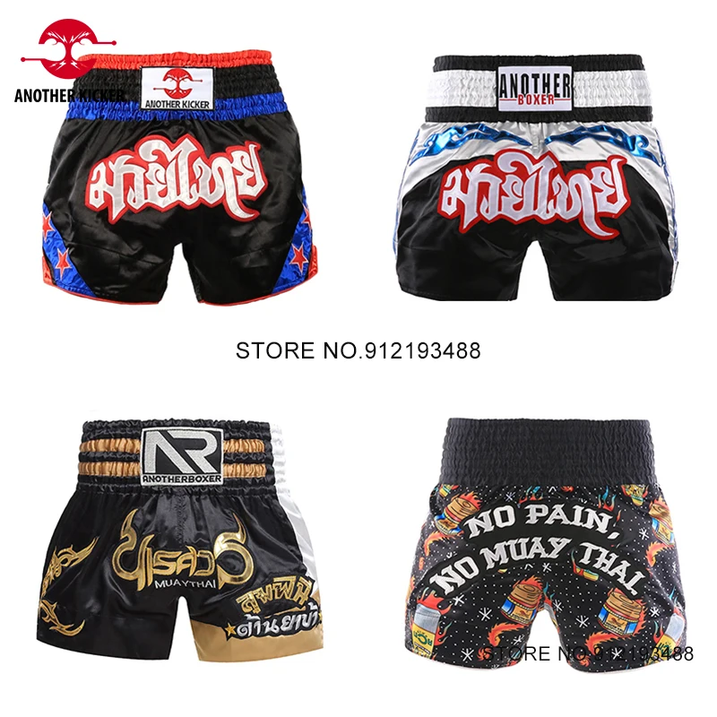 

Short Muay Man New Embroidery Thai Bo Shorts Women Child MMA Martial Arts Clothing Gym Fight Kickbo Training Pants