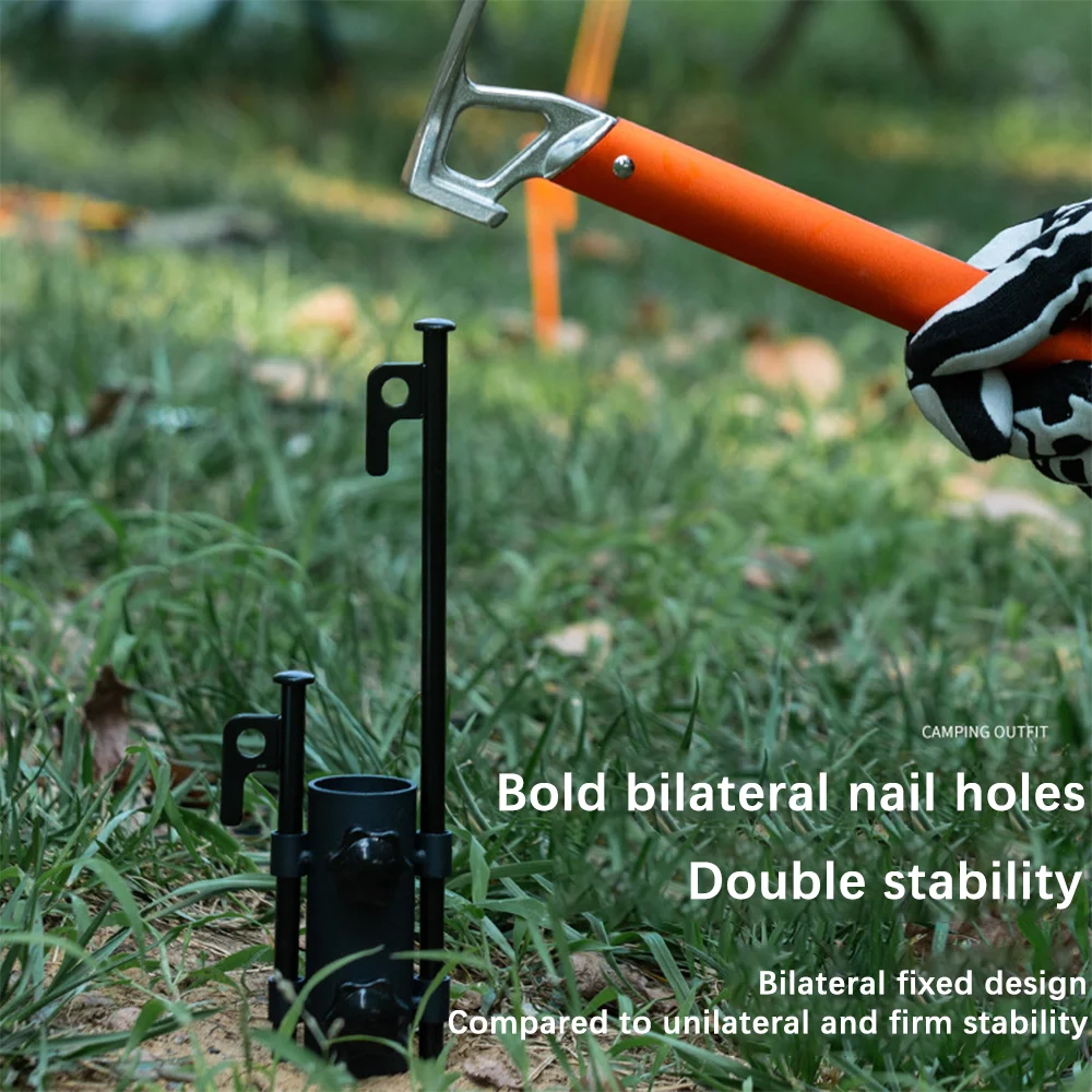 حامل عمود مظلة قابل للتعديل للتخييم في الهواء الطلق، دعامة قطرية كبيرة، ملحقات مظلة خيمة التخييم، قاعدة أنبوب تثبيت الدعامة #2