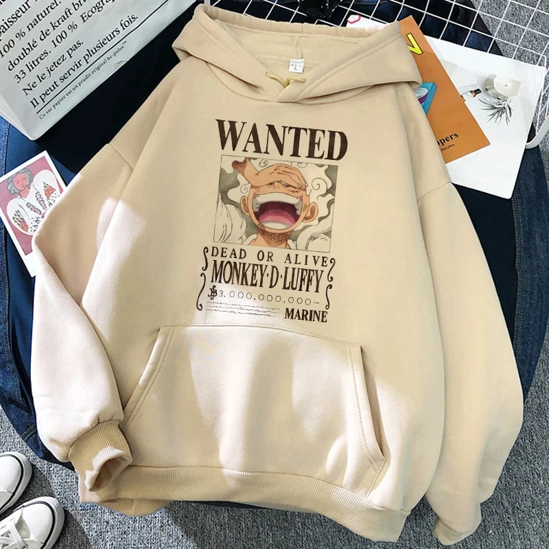 Manga One Piece Gear 5 Hoodie Cartoon Luffy Sweatshirts Ullzang Japanese Anime 90s Graphic Sweatshirt Roronoa Zoro Women Funny