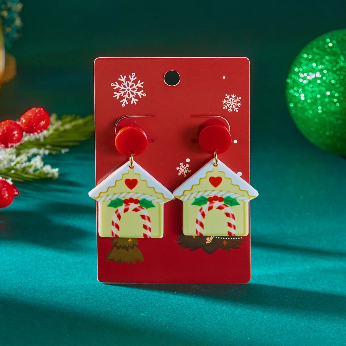 Weihnachten Ohrringe Acryl Santa Claus Lebkuchen Herz Haus Baum Glühbirne Glocke Tropfen Ohrring Für Frauen Männer Urlaub Schmuck Geschenke