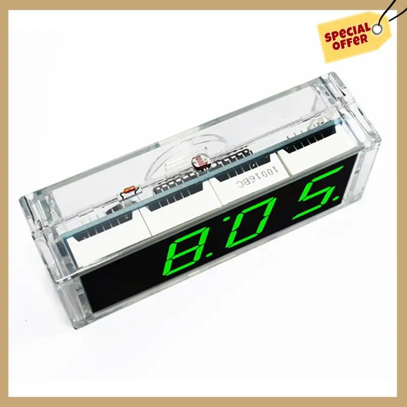 Kit relógio digital controle de luz 1 Polegada led tubo digital 51 microcontrolador relógio eletrônico peças diy + shell 1 conjunto