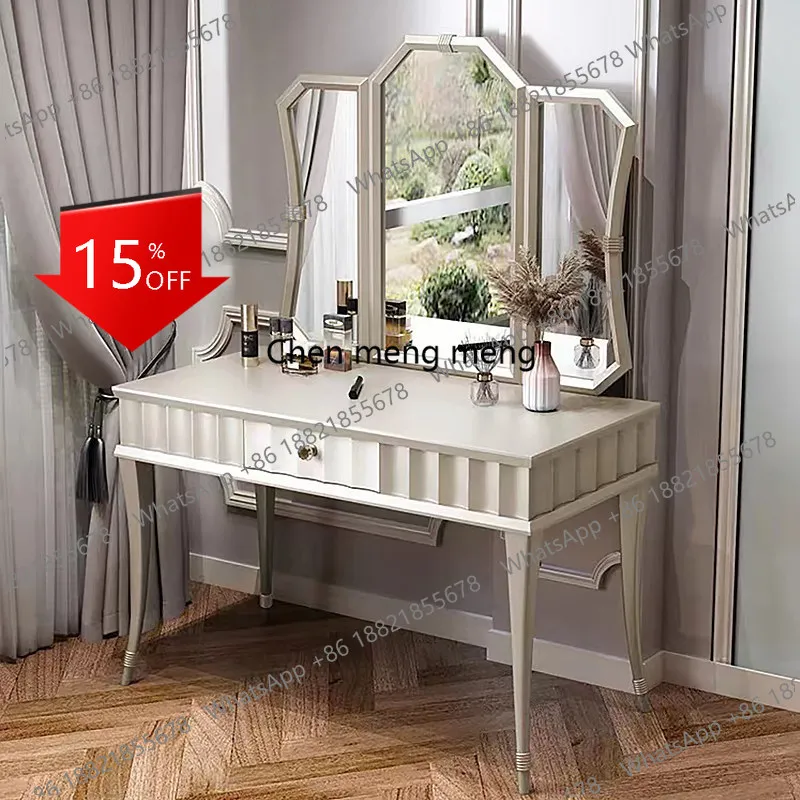 

M78 French solid wood furniture with mirror dresser light luxury makeup table simple makeup stool