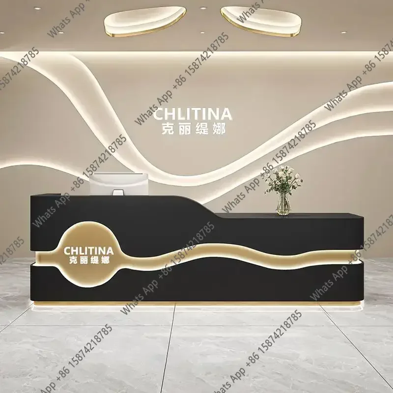 X J Salon Reception Desk Office Table Beauty Salon Bar Baking Paint Clothing Store Dance Front Desk Clinic Medical Beauty Recept