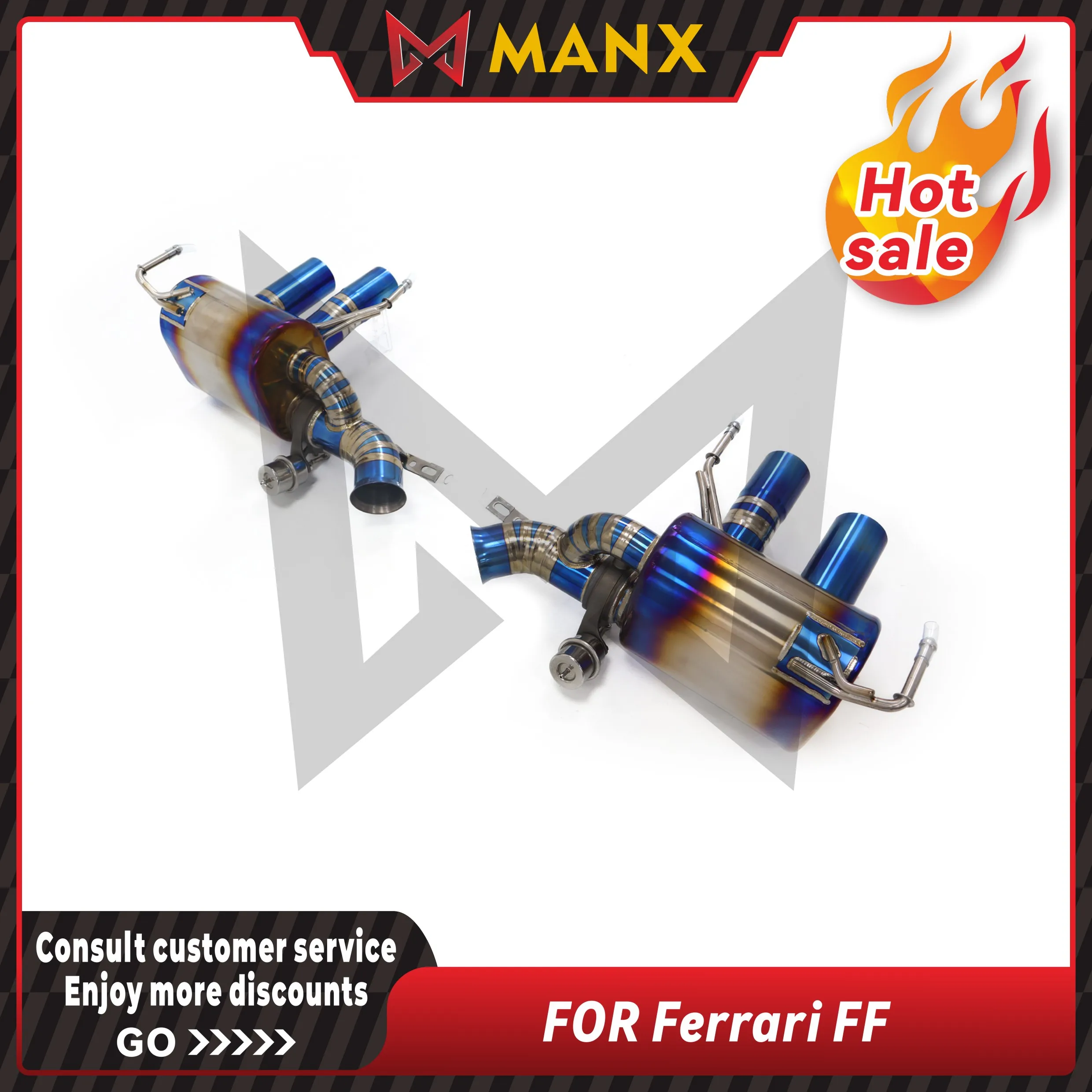 

MANX Car Exhaust System for Ferrari FF Titanium alloy Catback Performance exhaust pipe Muffler with remote control valve