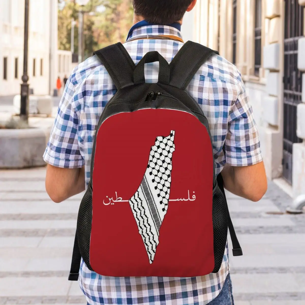 Custom Palestinians Keffiyeh Patroon Rugzakken Voor Vrouwen Mannen Waterbestendig School Tradition Bag Print Boekentas