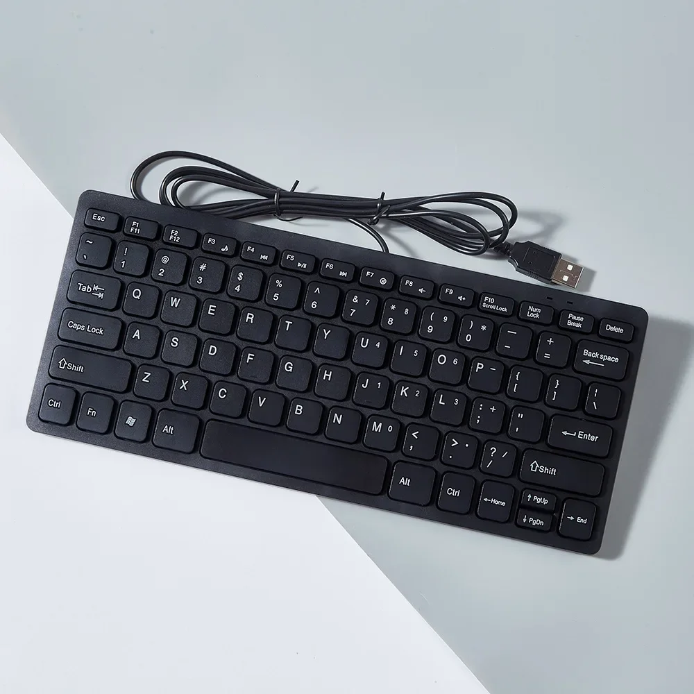 78 Keys Ultra-Thin Wired Keyboard USB 2.0 Mini Multimedia PC Laptop Gaming Keyboard for Office Desktop Laptop Plug and Play