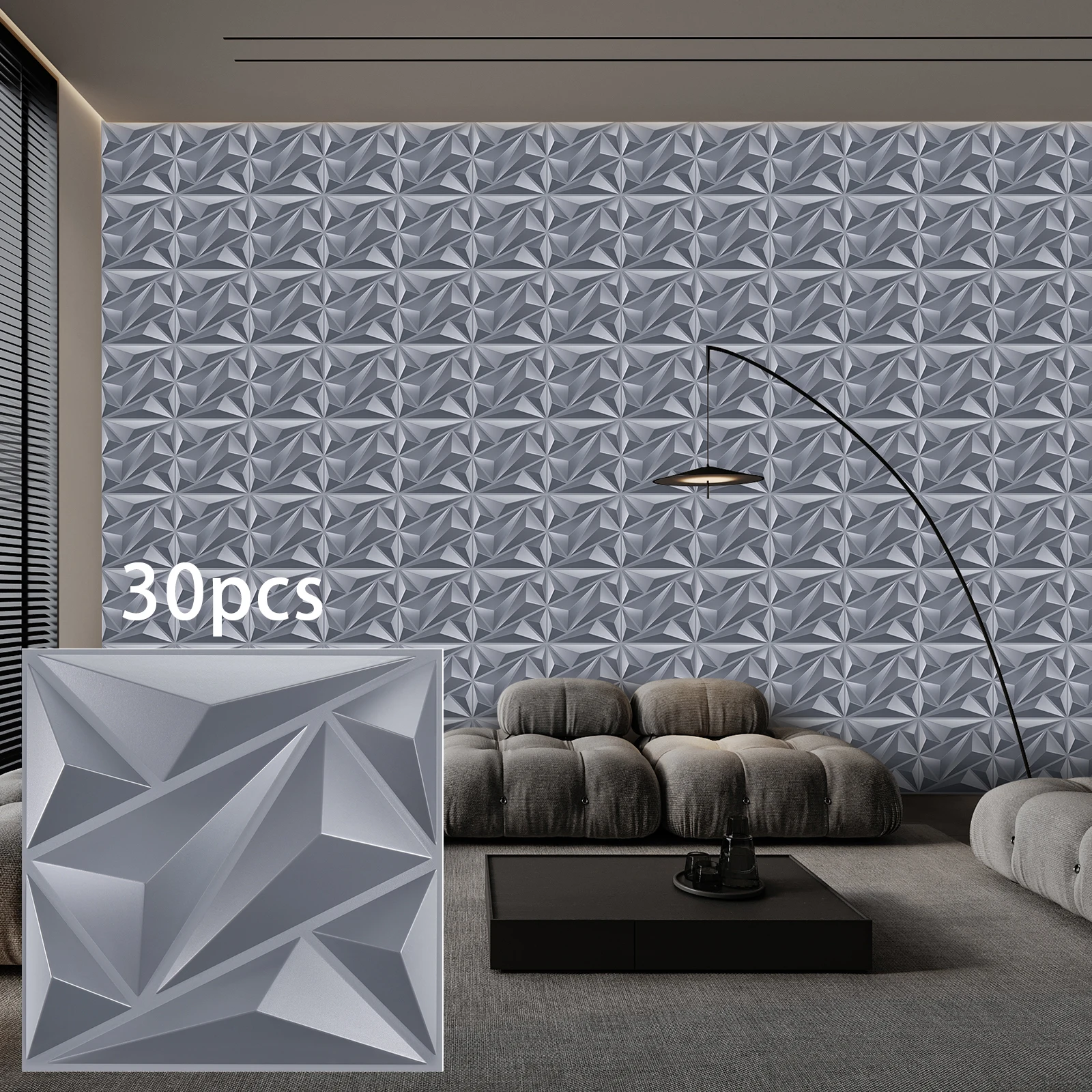 None KUUJOJO 3D-strukturiertes Wandpaneel für Innenwanddekoration, geeignet für Wohnzimmer, Flur, Schlafzimmer, Hotel, Büro, Klebeband 8