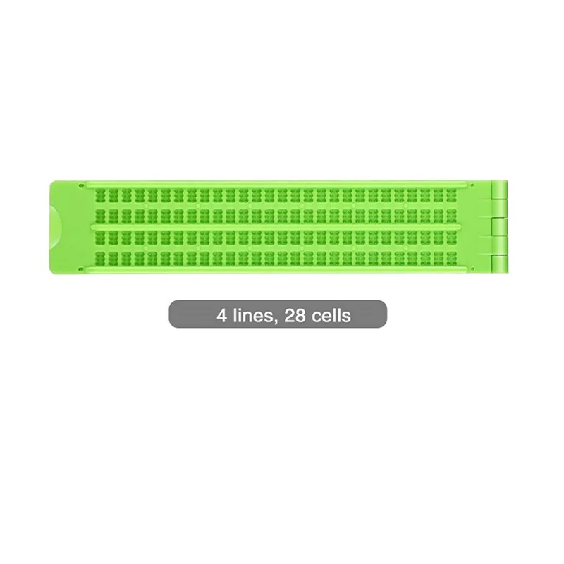 QWE-4 линии, 28-ячеечная доска для письма Брайля со стилусом, портативная тренировочная доска Брайля для слепых учебных принадлежностей