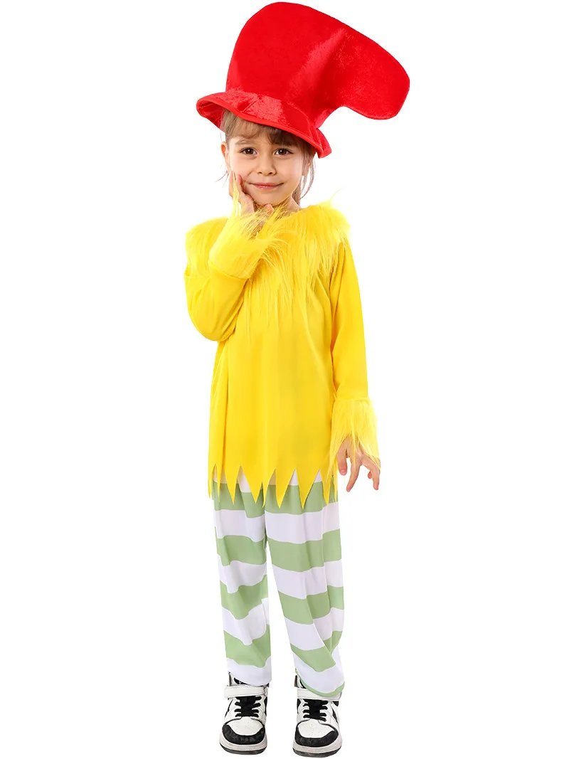 Costume de cosplay pour enfants, chat dans le chapeau, performance d'Halloween, SUSI, garçon et fille