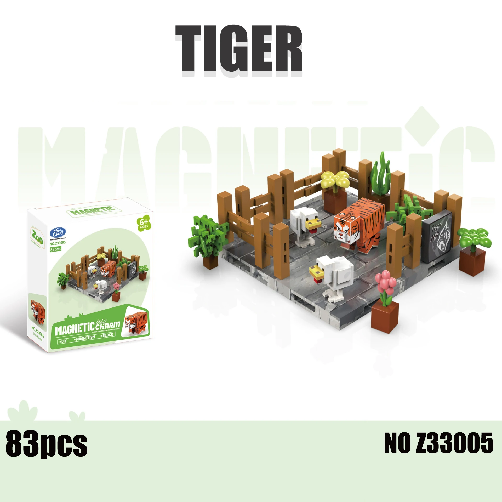 Blocos de construção magnéticos de animais, conjunto magnético mundial para meninos e meninas de 3 + anos, modelos diy, brinquedos sensoriais montessori secos para crianças, presente