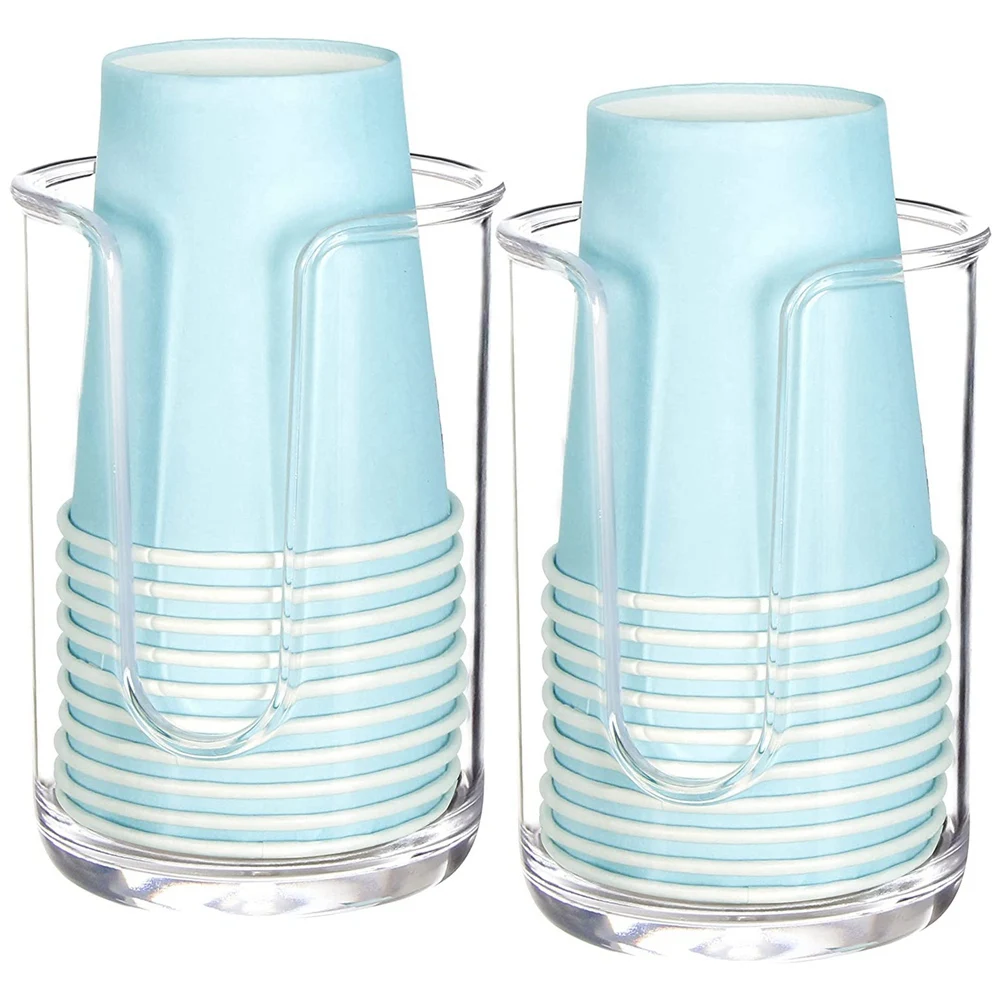 1 Apr.Acrylic Bathroom Cup Dispenser Holder For Disposable Paper Cup,Mouthwash Cups Holder For Bathroom Guest Room Counter