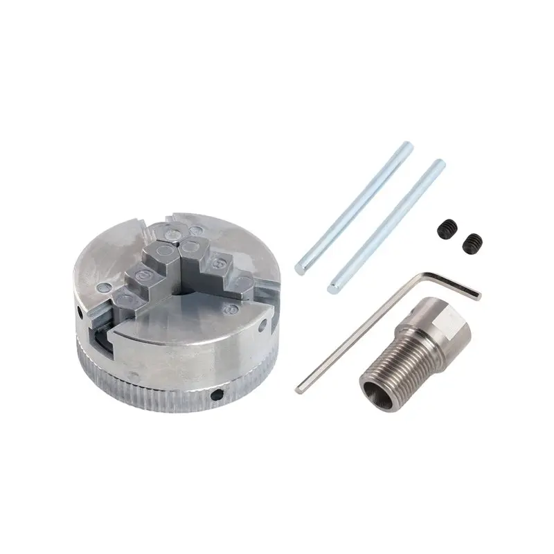 AS60-Z011 Extension Three Jaw Chuck Mini Lathe Chuck Set And Connecting Rod For DIY For Bench Buffer Polishing Machine