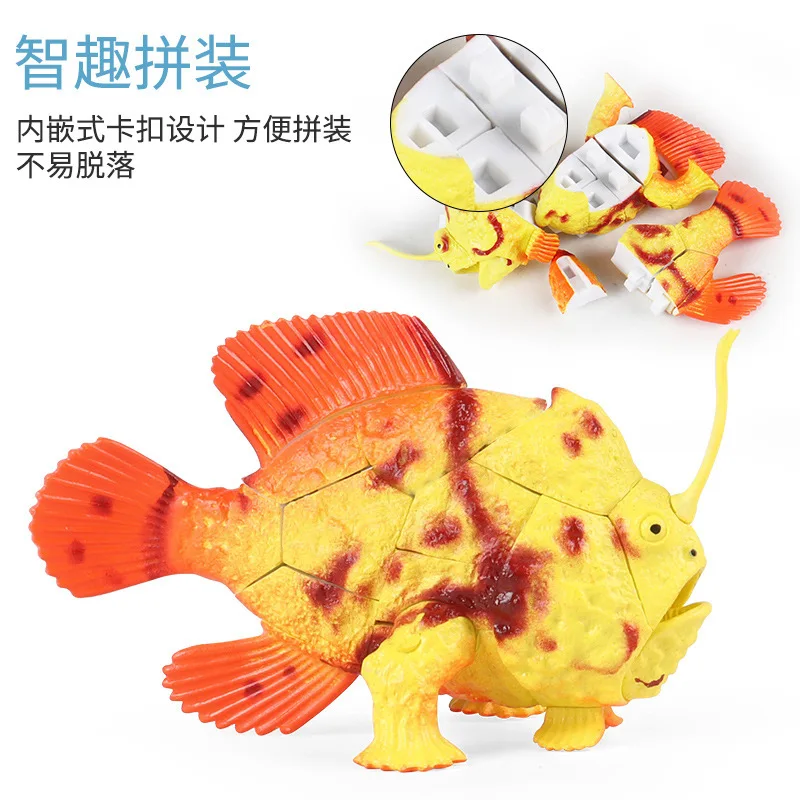 3D Assembly Model Toy Shark Nautilus Clown Whale Seahorse Crab Simulated Marine Animal Funny children\'s toys Figure Figurines