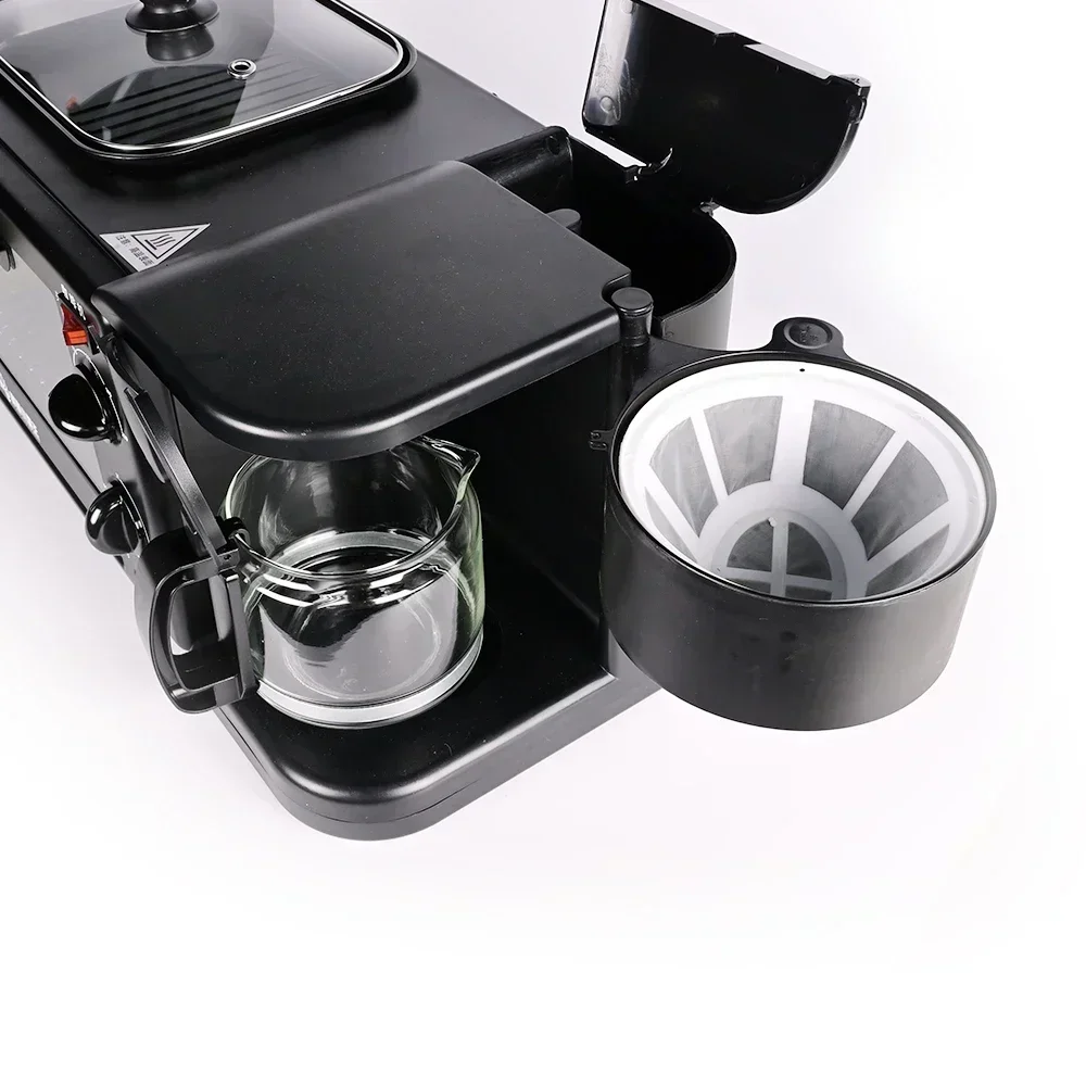 Hot Sale 3 in 1 Multifunctional Breakfast Station Toast Oven Coffee Maker Griddle Pan Breakfast Maker for Home