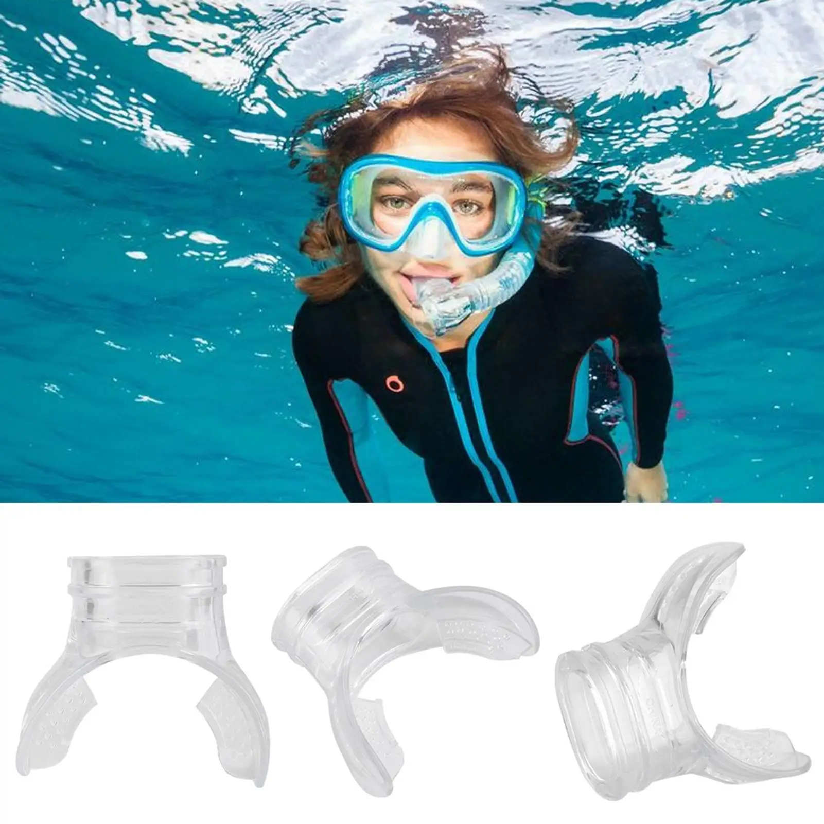 Silicone Dive Snorkel Mouthpiece | Comfortable PVC Bite Mouthpiece for Diving & Swimming | Durable Cylinder Design