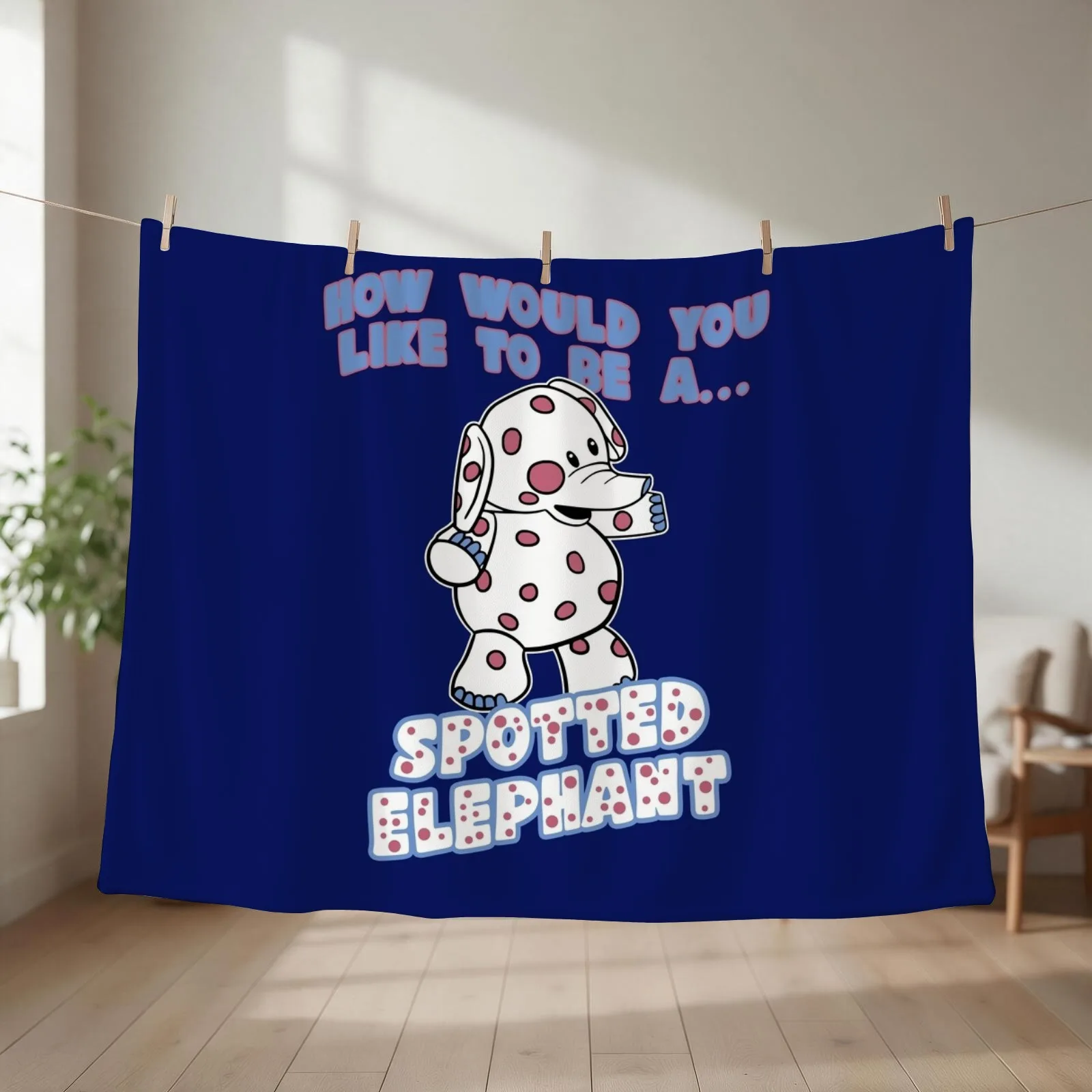 Spotted Elephant Misfit Toy Throw Blanket Plaid on the sofa Personalized Gift decorative Bed covers Blankets